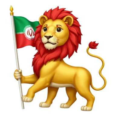 Iran flag with lion and sun sticker
