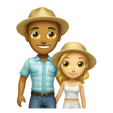 vacation Boy and the Girl white  sticker