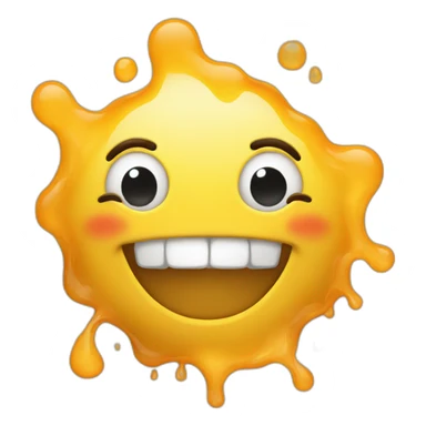 happy emoji melting sticker