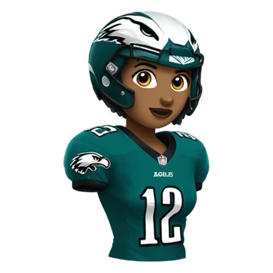 Abby wearing eagles jersey sticker