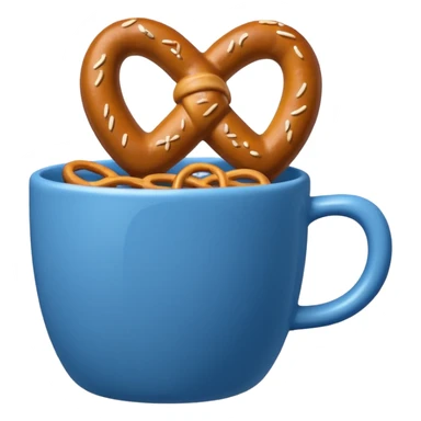 pretzel in a blue cup with a yellow aa on the front sticker