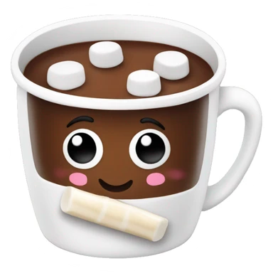Hot chocolate in a white mug with marshmallows in it sticker