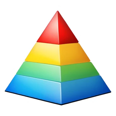Pyramid with a black outline like a wooden frame. And primary colors fading on the inside. sticker