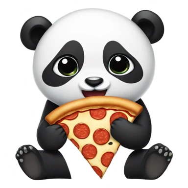 panda eating pizza sticker