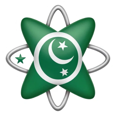 Pakistan flag with atom symbol representing nuclear capability sticker