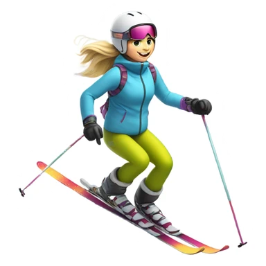 white girl skiing in the mountains  sticker