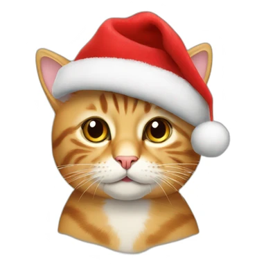 cat con gorro de navidad sticker