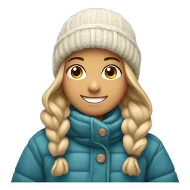 smiling girl in snowy landscape sticker