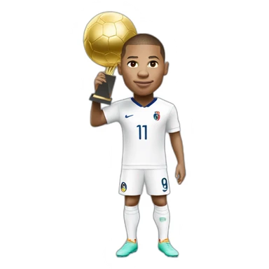 Mbappé with the ballon d’or sticker