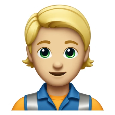  construction worker with blond Short hair wearing blue work wear sticker