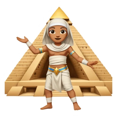 mummy dancing in front of Egyptian pyramid sticker