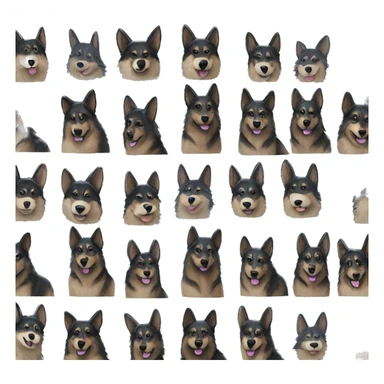  Black spotted brindle German shepherd husky fluffy ears and holographic harness running sticker