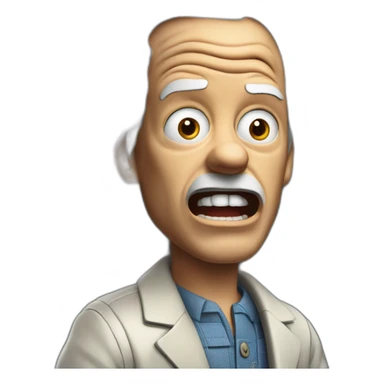 1955 Doc Brown from back to the future looking shocked and his mouth wide open. No eye-ware. sticker