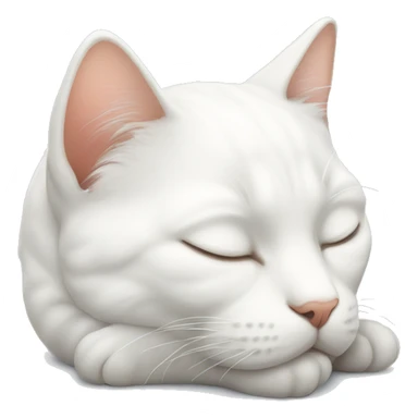 Sleeping white cat sticker
