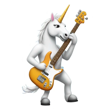Unicorn playing bass guitar sticker