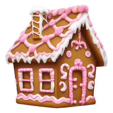 Gingerbread house with pink bows and decorations sticker