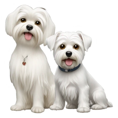  white maltese dog and biver York terrier   sticker