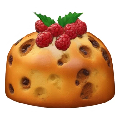 un panettone delicioso y apetitoso, tradicionalmente decorado con frutas confitadas y pasas. sticker
