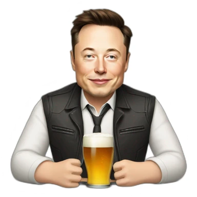 Elon Musk drinking beer sticker