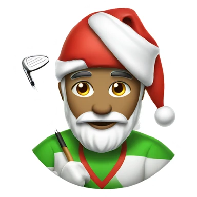 Golfer with Santa hat sticker