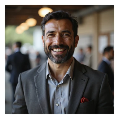 indian businessman encouraging customers sticker