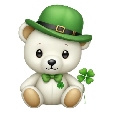 Cute white St Patricks day teddy bear sticker
