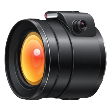 A simple camera lens, apple emoji style, side view, no face sticker