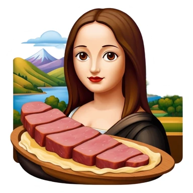 pop art monalisa SPAM meat slop landscape  sticker
