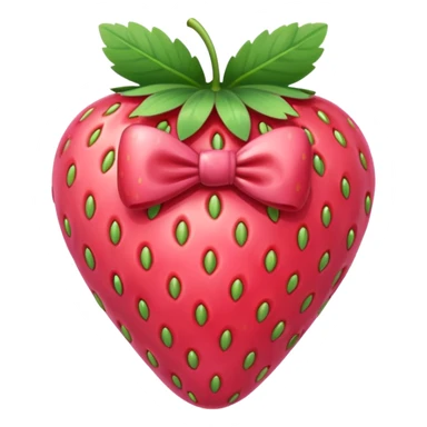 A strawberry with a bow cute pink  sticker