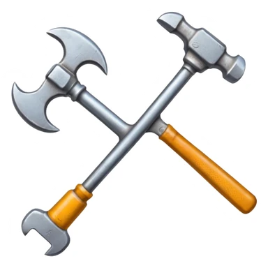 consturction spanner and hammer in a form of cross sticker