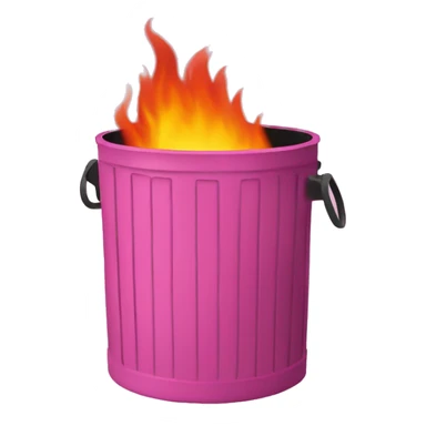 a burning garbage can but it is pink sticker