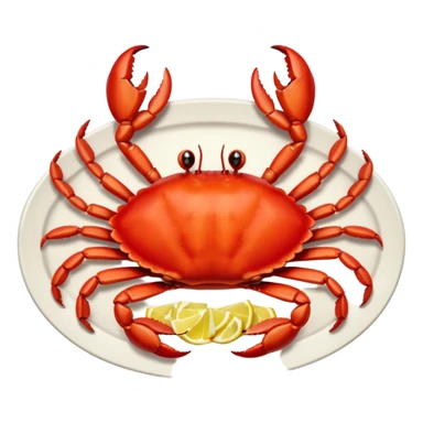 crab on platter  sticker
