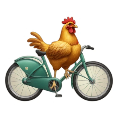 a German chicken on a bicycle sticker