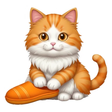 Cat with slipper in paw sticker