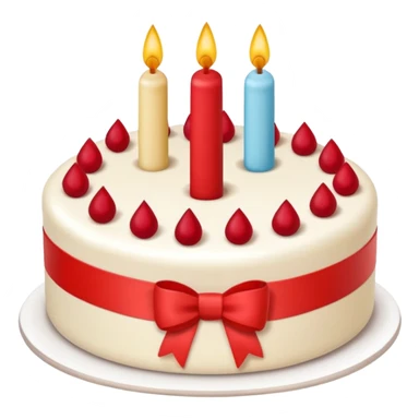 pastel de cumpleaños con un moño rojo de 3 niveles sticker