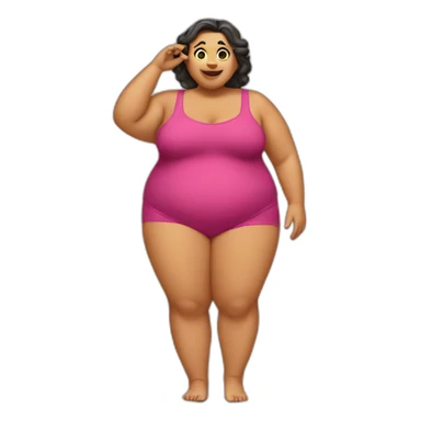 full body 300lb fat woman sticker