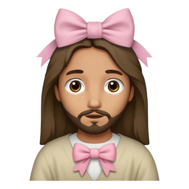 a historical accurate jesus with a super pale pink bow sticker