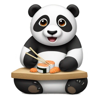 Panda eating sushi sticker