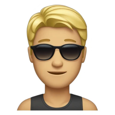 blonde guy with short hair and mirroring sunglasses sticker