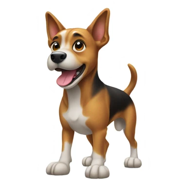 A dog on its hind legs sticker