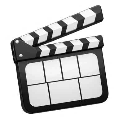 ultra simplified movie clapper, just two rectangles and a line, stripped of all details, pure geometric abstraction sticker