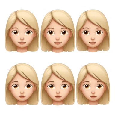 Pencil sketch sheet of a teenage girl's head, 10 different facial expressions, minimal line art, hand-drawn style, isolated on white background, sketchy aesthetic. sticker