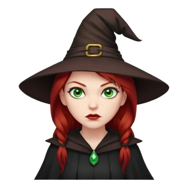 Dark blood Red haired witch. Green eyes annoyed. Sexy attitude. sticker