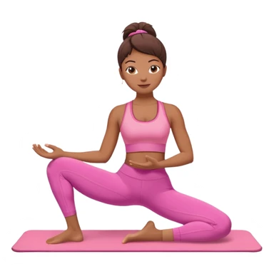 medium-skinned woman doing Pilates in pink sportswear sticker
