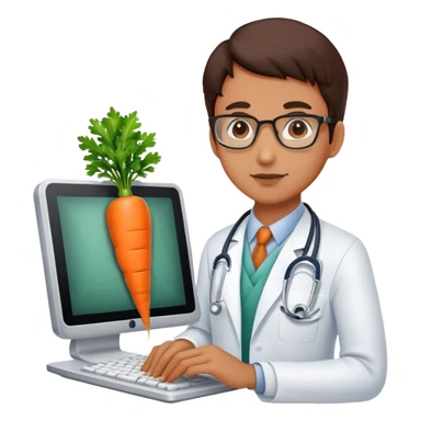 doctor logging into a carrot com sticker