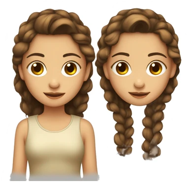 Niña de 14 años con pelo largo castaño y rizado, con ojos color hazel sticker