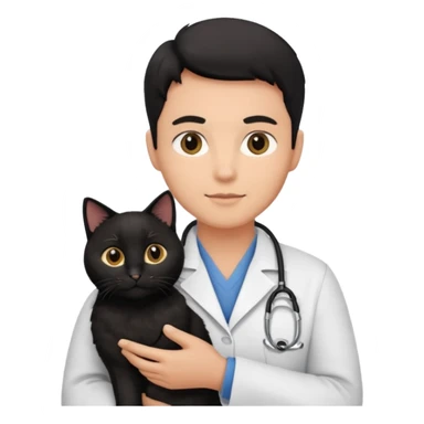 Veterinaria con un gato negro sticker