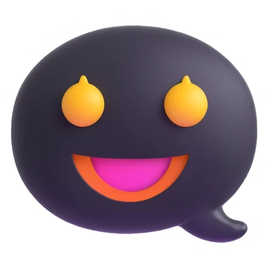 chat bubble with cheerful expression sticker