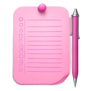 Light pink to do list with pen sticker