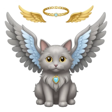 A Nebelung cat with angel wings sticker